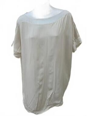 GO Silk Cream Silk Blouse Large